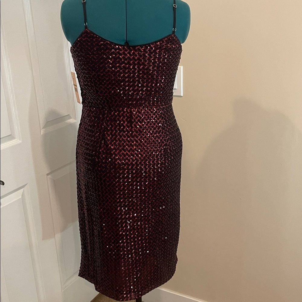 Sequined Red and Black Midi Formal Dress 4 Sleeveless NWT - Picture 9 of 12